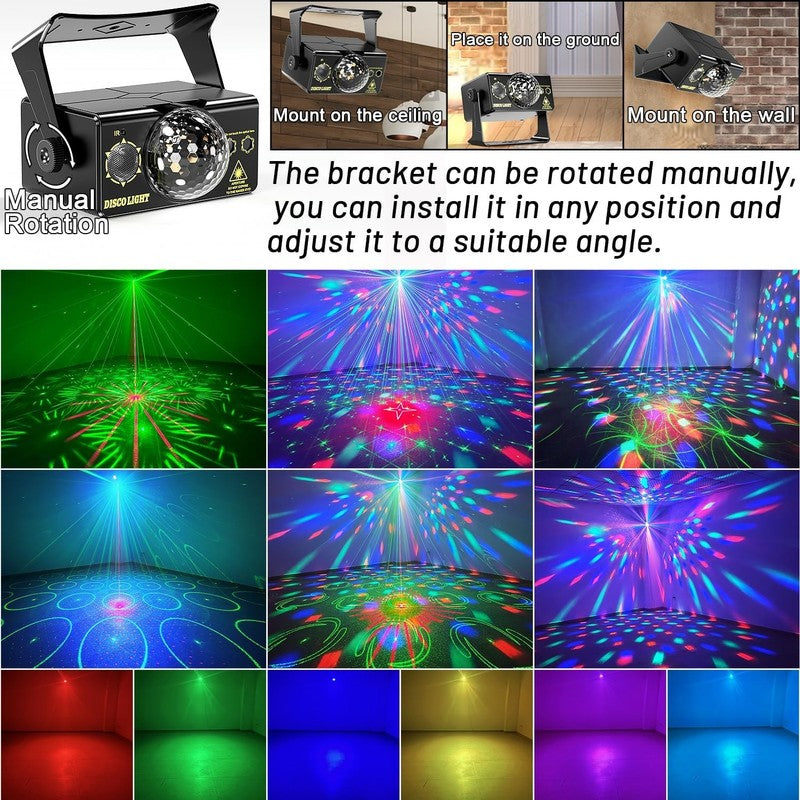 Party Lights, DJ Disco Light Disco Ball Light Sound Activated Strobe Stage Light2