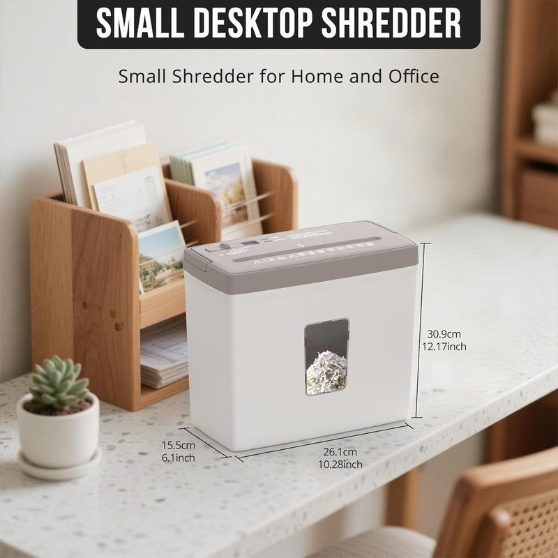 5 Sheet Cross Cut Paper Shredder P 4 Home Office Jam Proof Brown/White3