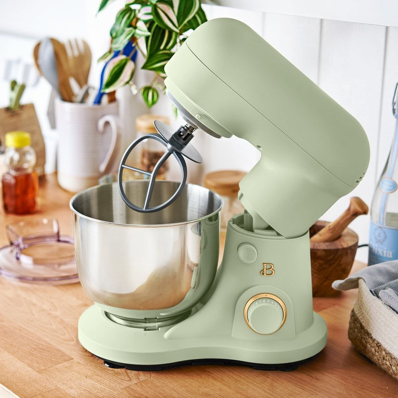 3.5 Qt Stand Mixer Sage Green w/ Flat Beater Dough Hook & Whisk9