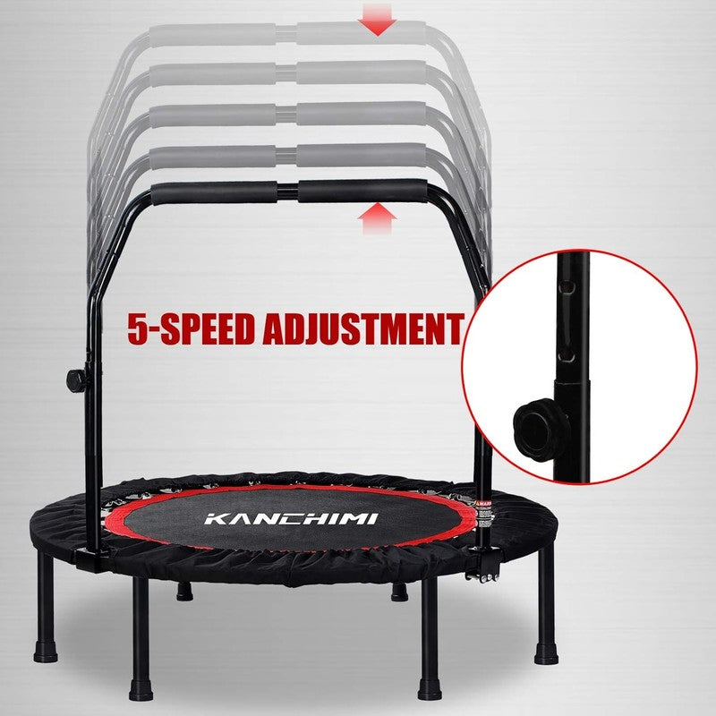 Folding Mini Rebounder Trampoline with Handle, 330Lbs Max Load, 40"-48"3