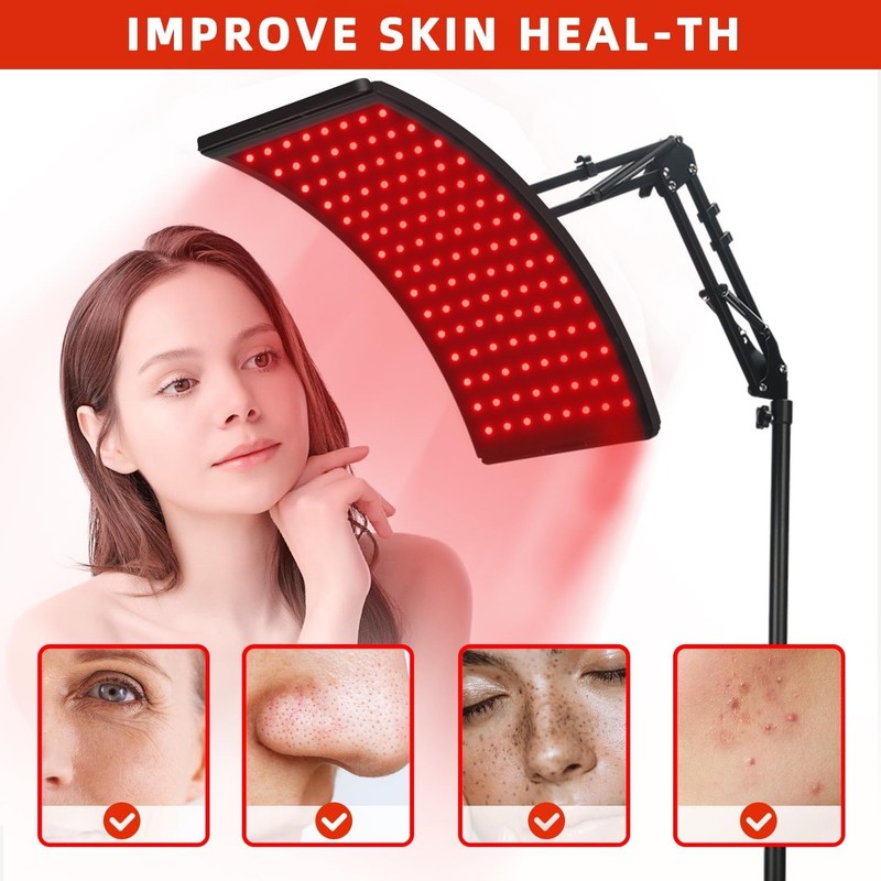 Red Light Therapy for Face and Body, Red Infrared Light Therapy Lamp with Stand 1