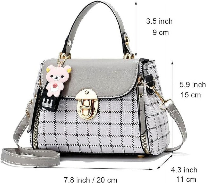 Women Small Crossbody Bag Plaid Shoulder Purse Lightweight Satchel3