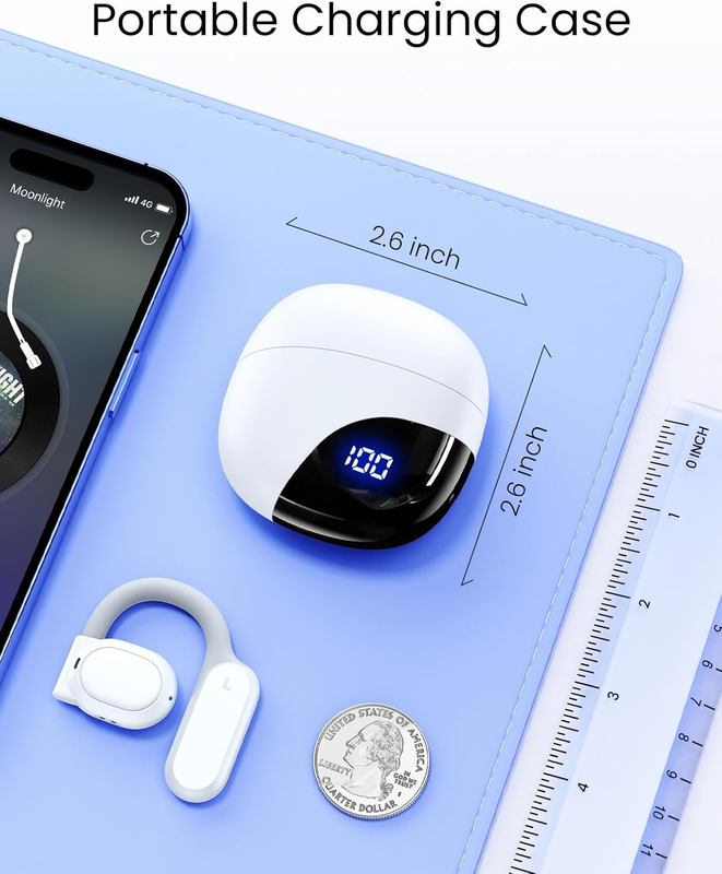 AI Translator Earbuds 164 Languages Bluetooth 80H Playtime White K087