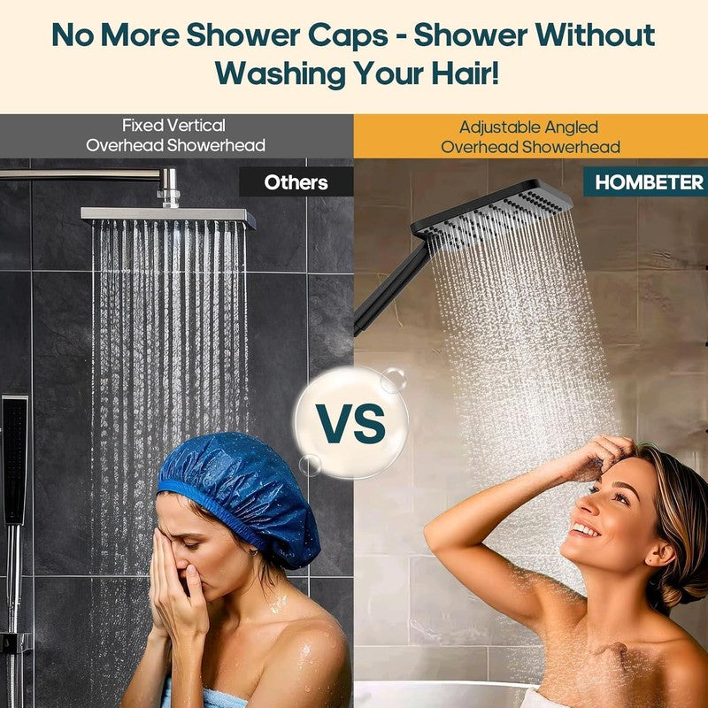 10" High Pressure Rain Shower Head w Handheld Dual 2-in-1 Matte Black4