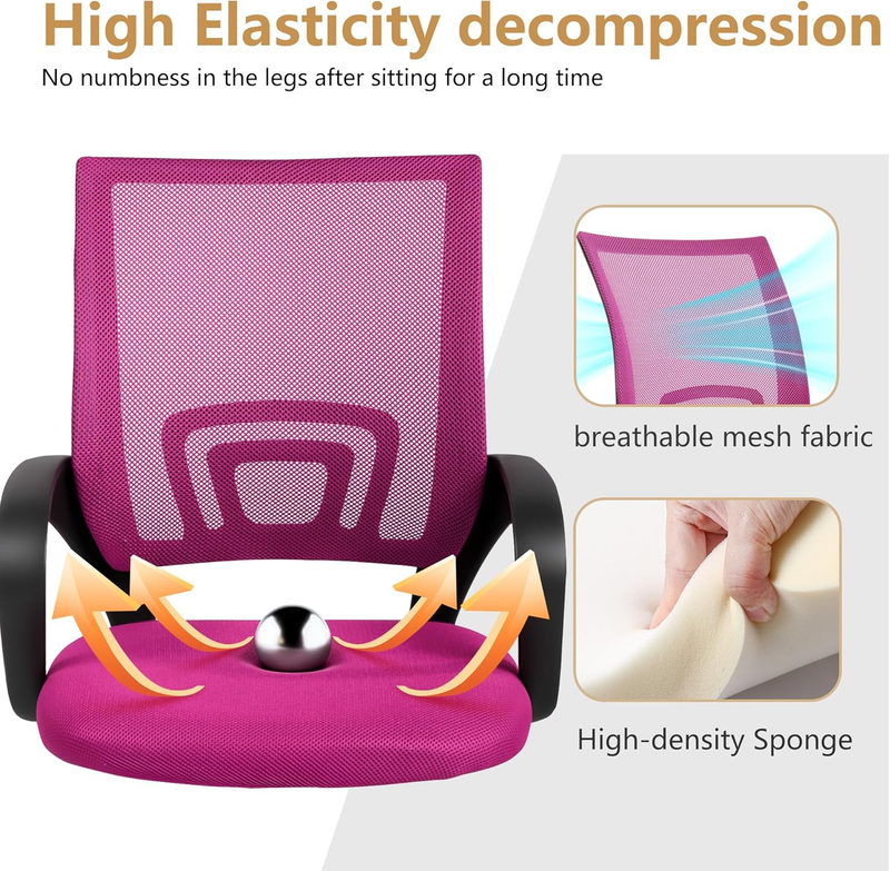 Ergonomic Office Chair Mid Back Lumbar Support Adjustable Height Breathable5