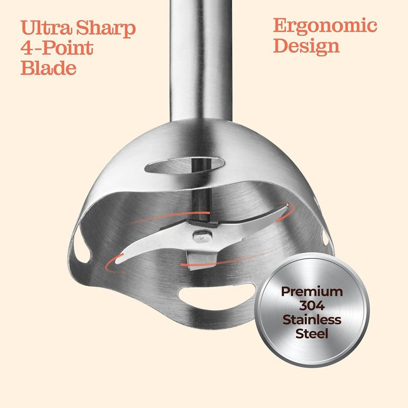 Powerful Immersion Blender, Electric Hand Blender 500 Watt with Turbo Mode, Deta7