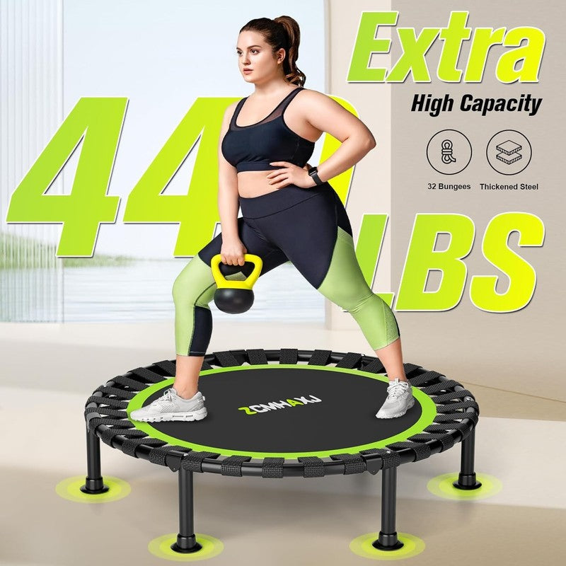 Foldable Mini Trampoline for Kids & Adults - 440Lbs Capacity Indoor Fitness1