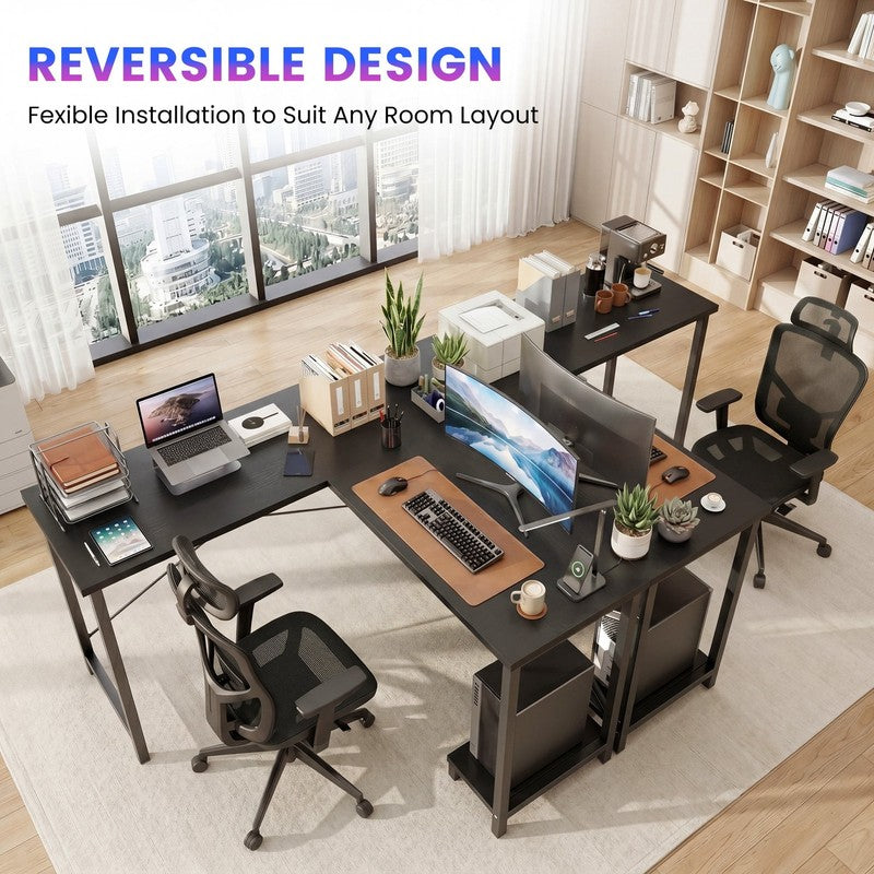 50 Inch L Shaped Desk,Computer Desk Corner Desks Gaming Desk PC Table with CPU S3