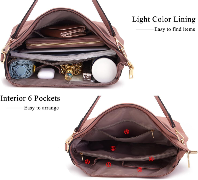 Women Large Crossbody Bag Shoulder Handbag Purse Wallet Set Hobo Tote4