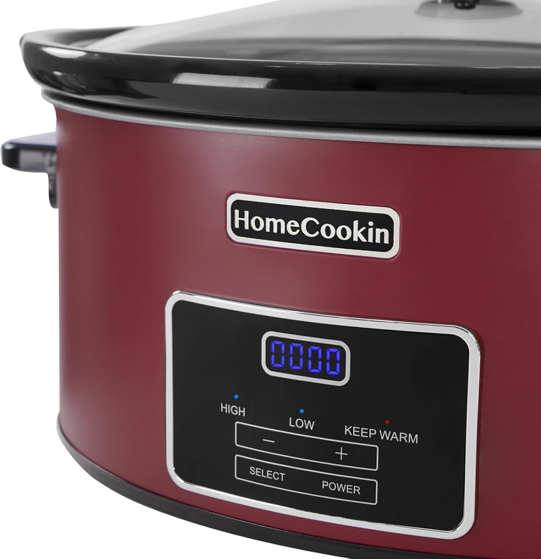 8Qt Programmable Slow Cooker Red Stainless Steel Kitchen Appliance1