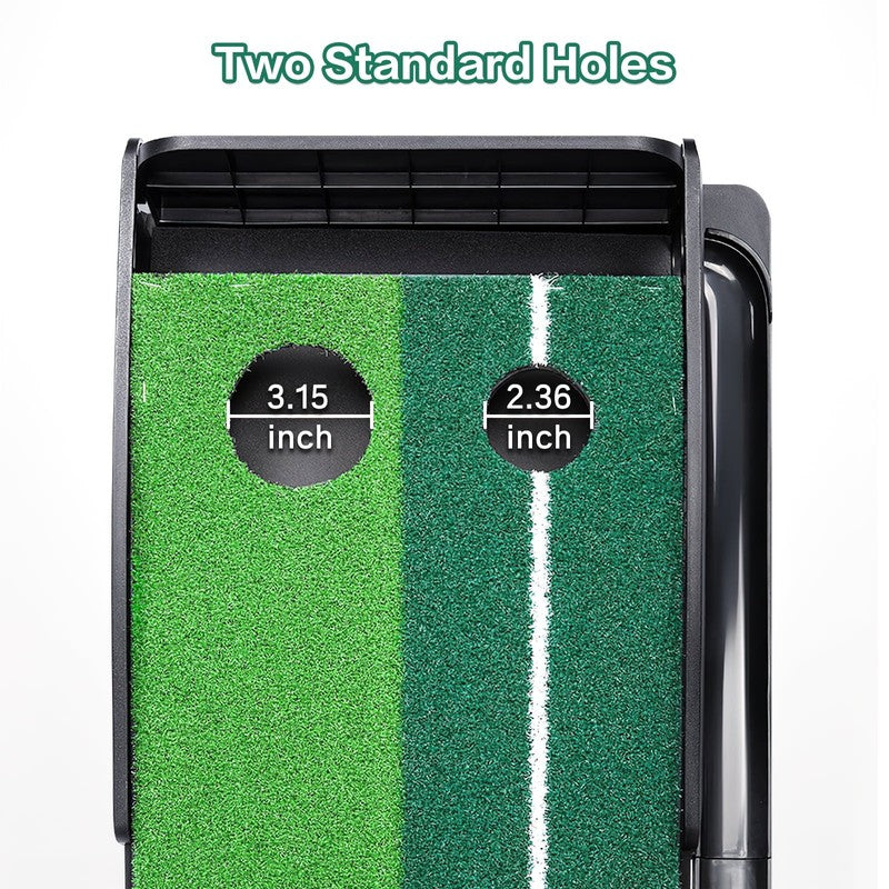 Putting Green Mat 9.9FT Golf Training Putting Mat with Auto Ball Return for Indo2