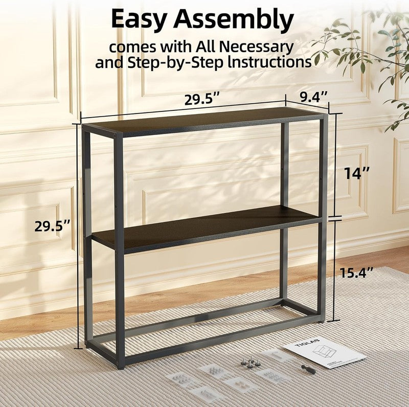 29.5" Narrow Console Table Small Entryway Sofa Table Black2