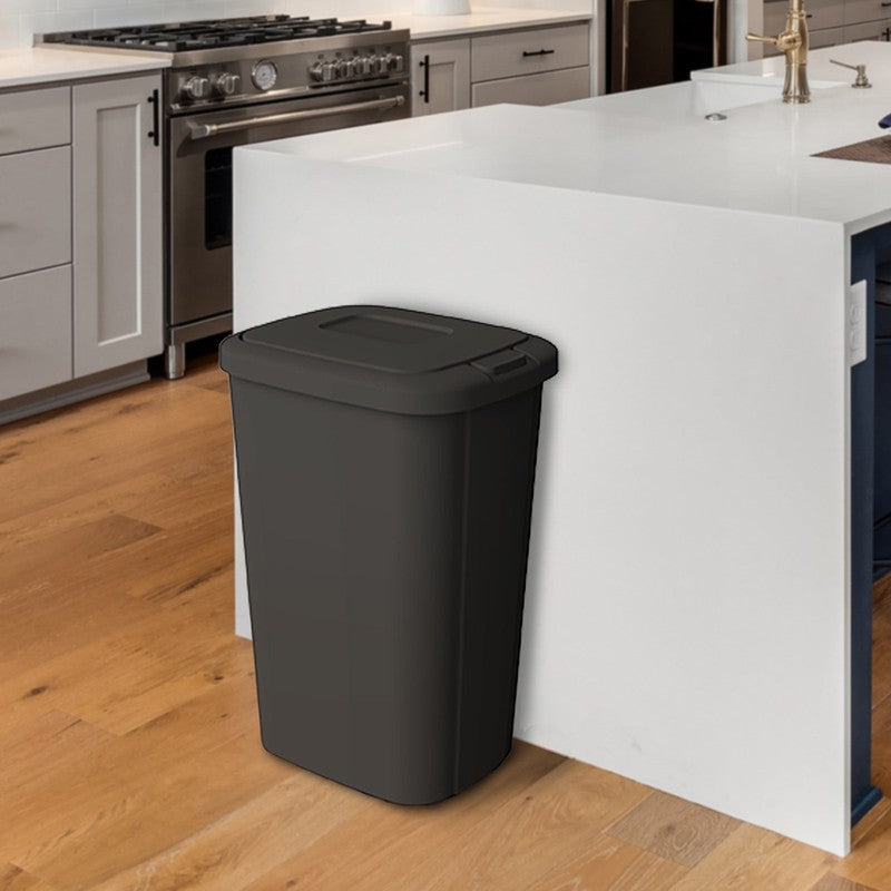 Kitchen Trash Can, 13.3 Gallon Plastic Touch Top Garbage Bin with Push Button Li1