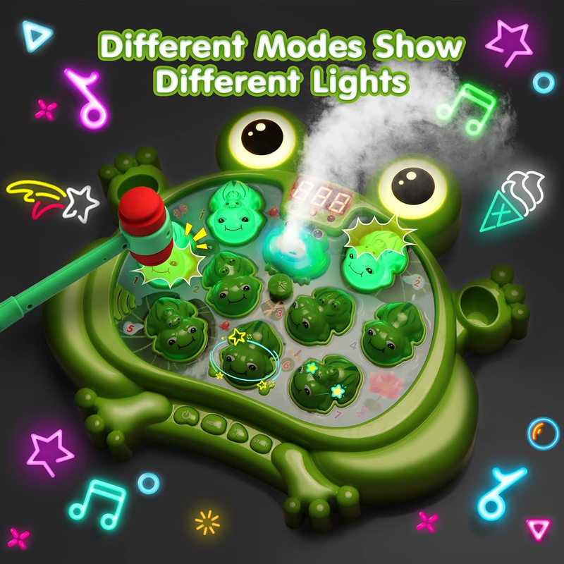 Whack A Frog Game Toy Kids 5 Modes 45 Levels Light Up Musical Toddler Toy2