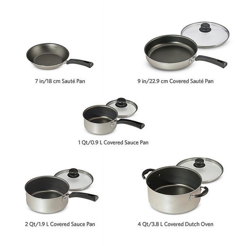9 Piece Non Stick Cookware Set, Champagne6