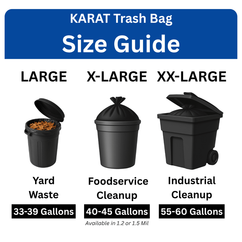 Heavy Duty 55 60 Gallon Black Trash Bags, 1.2 Mil, 100 Count, 38" X 58"6
