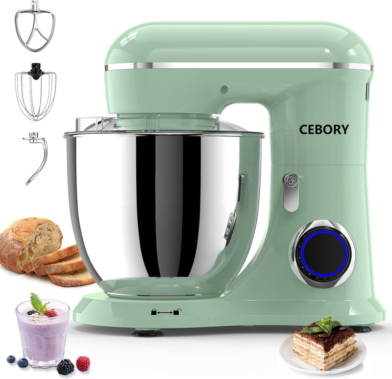 3-in-1 Stand Mixer 6.5QT 660W 10-Speed w/ Dough Hook Whisk Beater0