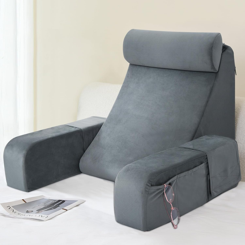 Reading Pillow for Sitting in Bed Adult, 19" Back Support Pillow for Bed Sitting0