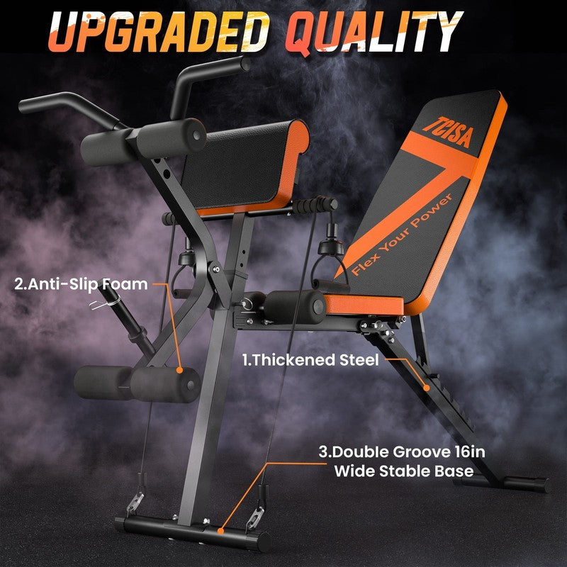 Adjustable Weight Bench with Leg Extension & Preacher Curl for Home Gym3
