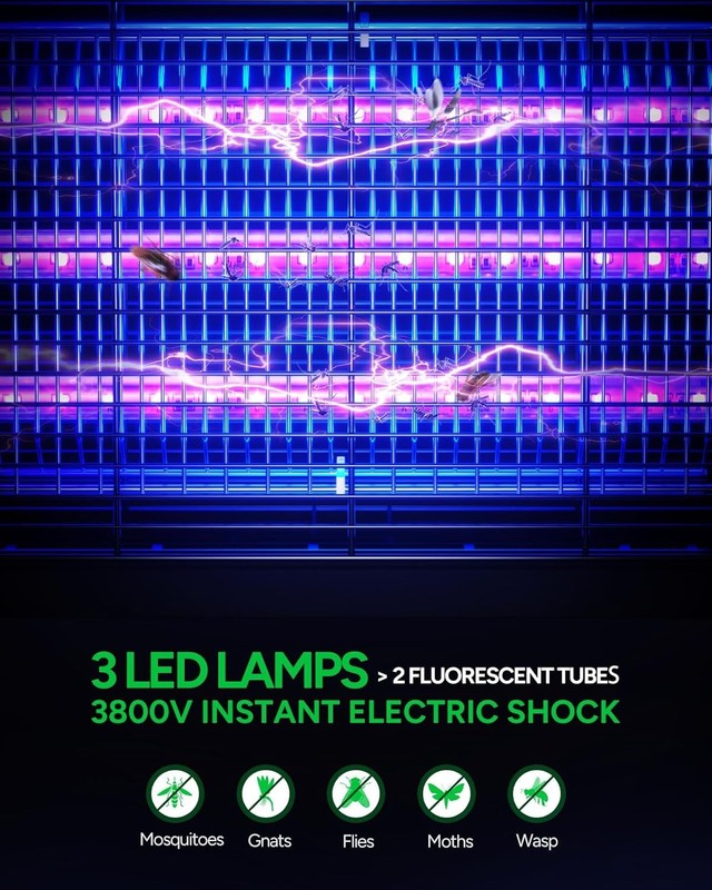 Indoor LED Bug Zapper   10 Year Lifespan, High Voltage Insect Killer2