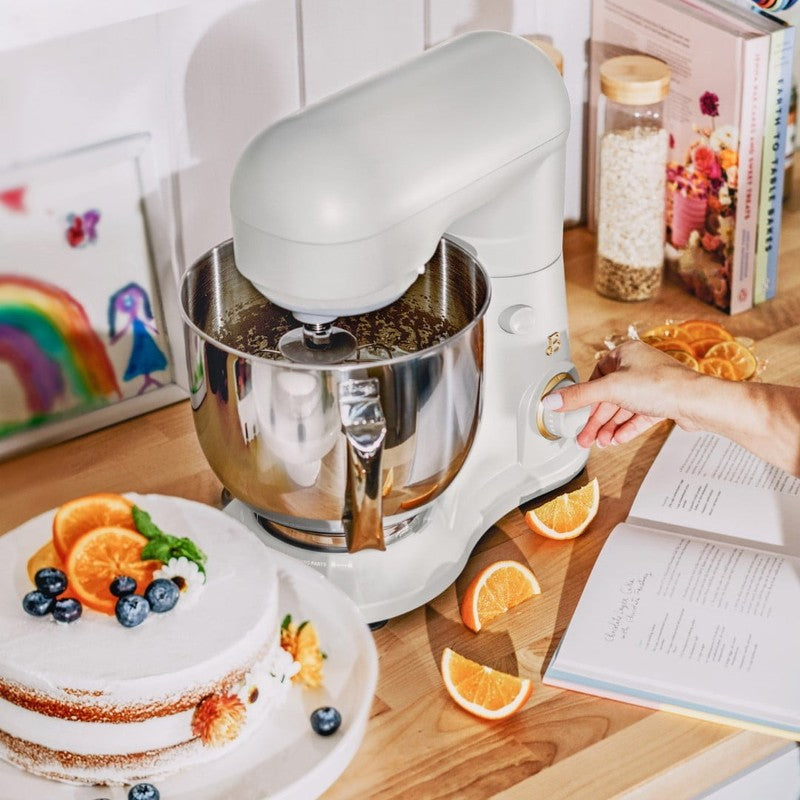 Beautiful 5.3 QT Stand Mixer w/ Flat Beater, Dough Hook by Drew Barrymore White8