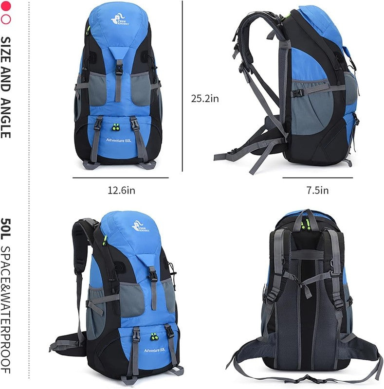 50L Hiking Backpack, Water Resistant Lightweight Outdoor Sport Daypack Travel Ba1