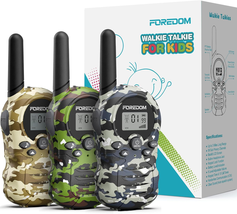 Kids Walkie Talkies 3 Pack Long Range Toy Radios Boys & Girls 3 12 Army0