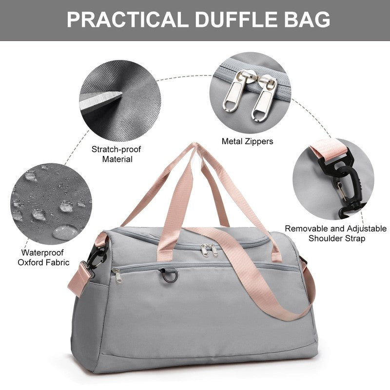 Travel Duffle Bag Gym Bags with Shoe Compartment Wet Pocket Waterproof for Weeke2