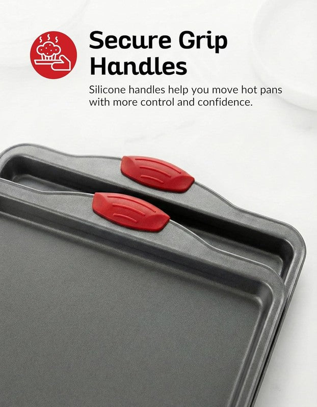 Nonstick Baking Sheet Set of 3 – Heavy Gauge Carbon Steel Cookie Trays, 5