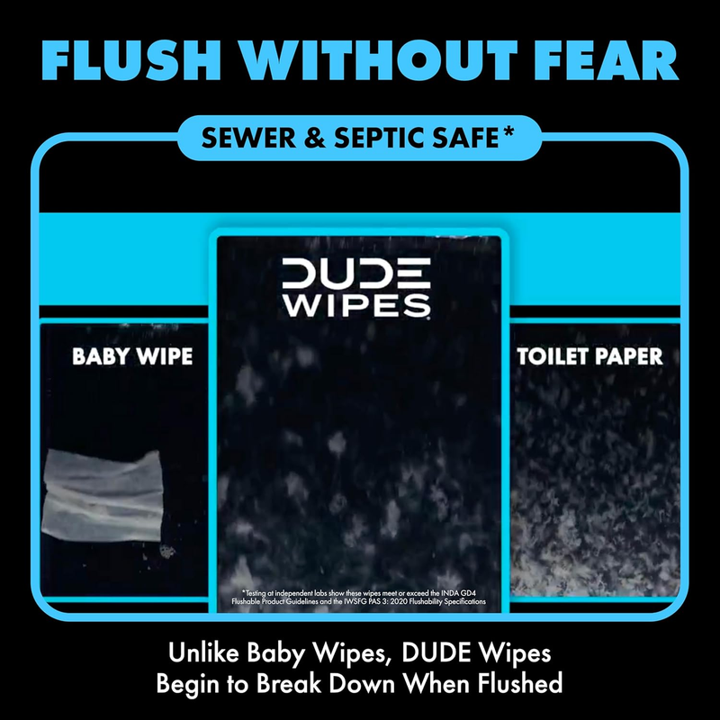 Unscented Flushable Wipes Adult XL Sensitive Skin 48ct Aloe Vitamin E3