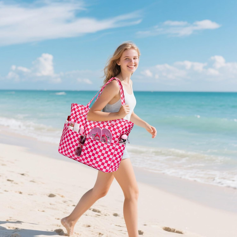 Large Waterproof Beach Bag Women Tote Sandproof Pool Gym Grocery Bag1