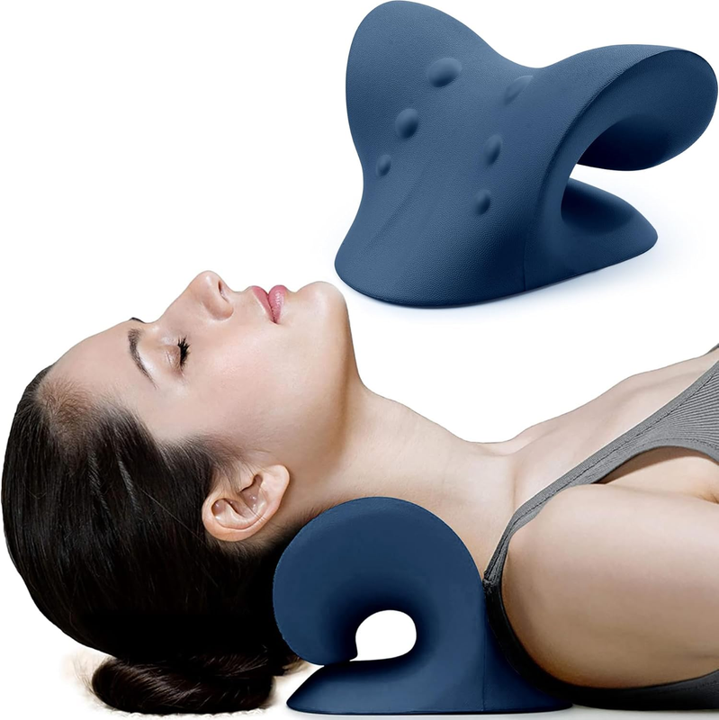 Neck Shoulder Relaxer Cervical Traction TMJ Pain Relief Dark Blue7