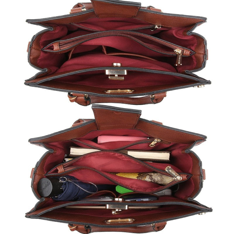 Women Satchel Handbag Shoulder Tote Work Bag with Matching Wallet1