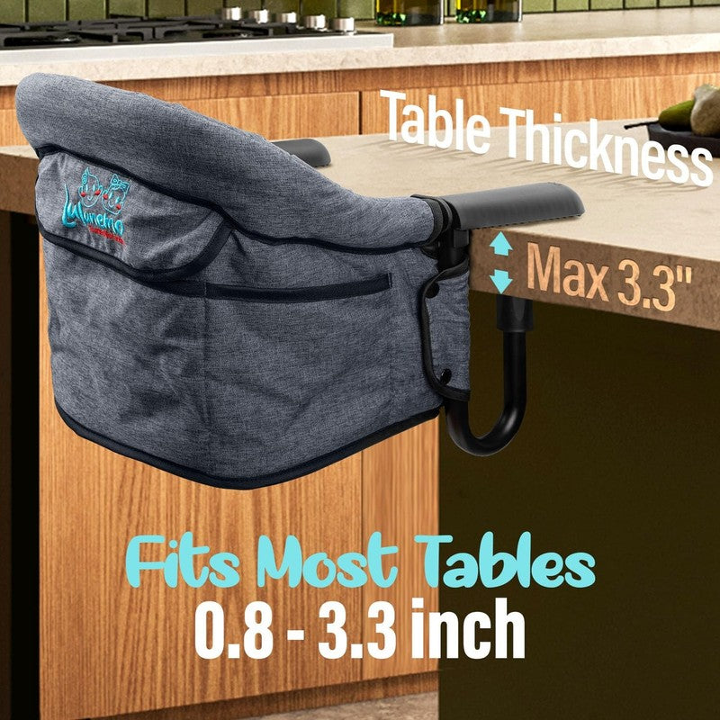 Portable Hook On High Chair Foldable Baby Seat 6–36 Months Grey2