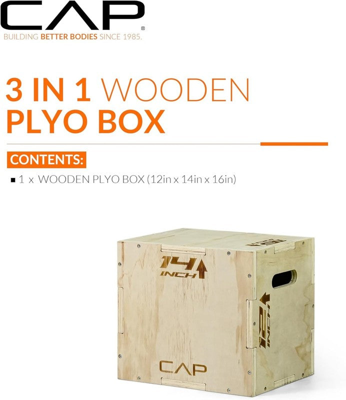 3-In-1 Plyometric Wood Box 16in x 14in x 12in1