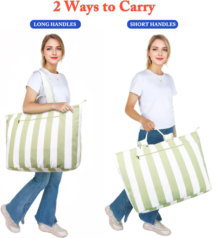 Women's Waterproof Beach Tote Large Canvas Pool Bag Cruise Essentials5