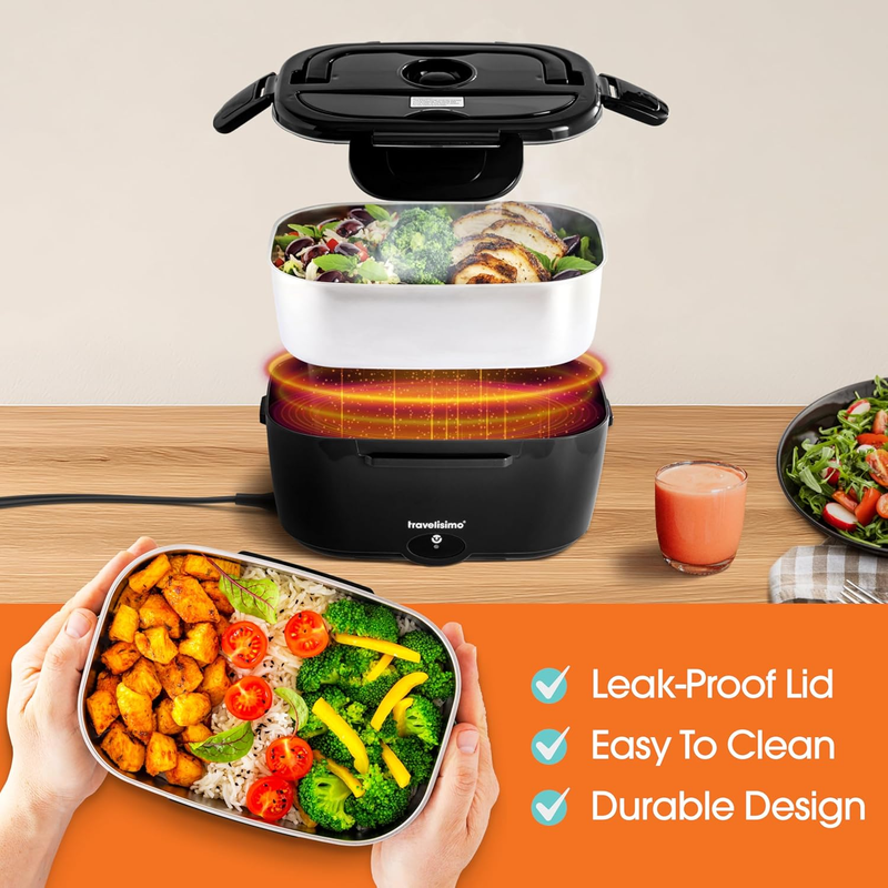Heated Lunch Box 1.5L 100W Portable Electric Food Warmer for Work Travel5