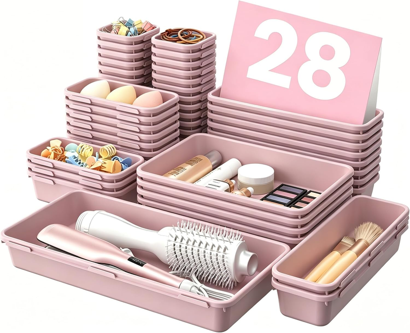 Drawer Organizer Makeup Storage 5 Size Holds 177 Items Lilac7
