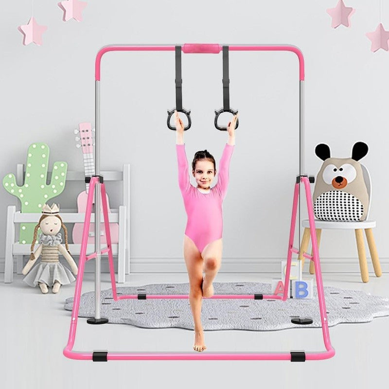 Expandable Kids Gymnastics Bar Adjustable Folding Kip Bar Home Gym Equipment7