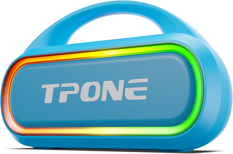 30W Bluetooth Speaker, 100Ft Range, TWS, RGB Lights, BT5.3, Sky Blue0