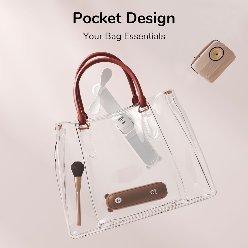 Portable Mini Fan Rechargeable Handheld 3 in 1 Pocket Fan Power Bank White6