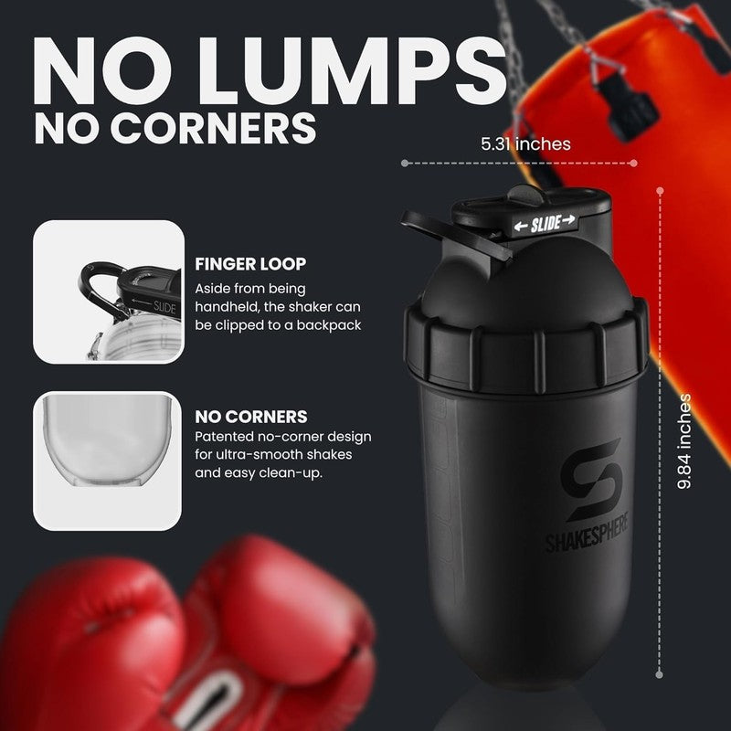 24oz Protein Shaker Bottle – Leakproof No Blade Mixer Cup, BPA Free, Matte Black4