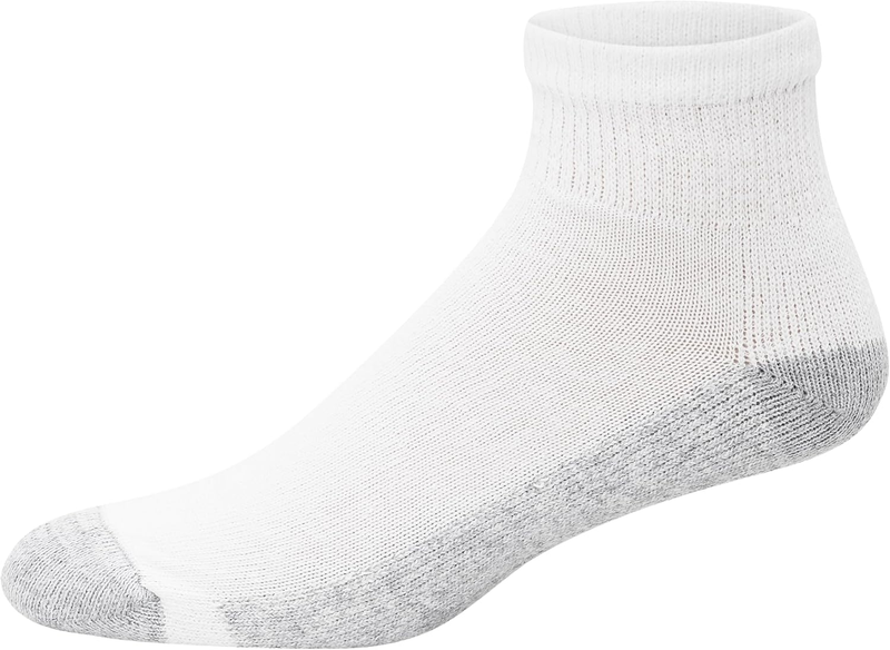 Men’s Double Tough Socks Crew Ankle Moisture Wicking Work Socks Black White2