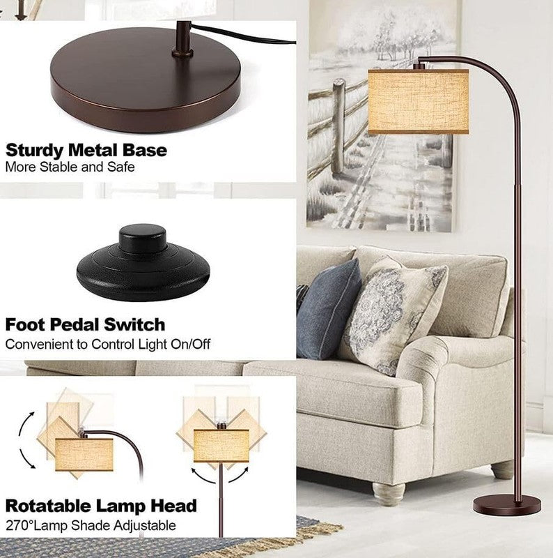 Floor Lamp for Living Room with Temperatures LED Bulb, Standing Lamp - Black7