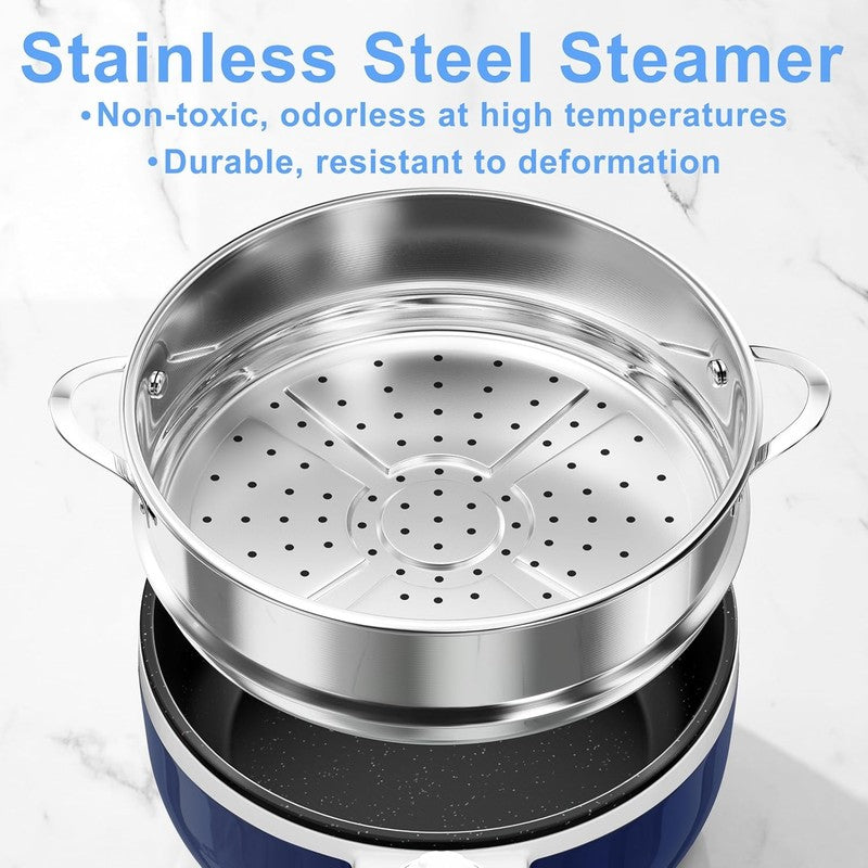 Electric Hot Pot 1.5L Steamer Non Stick Sauté Pan Noodle Cooker Power Control1