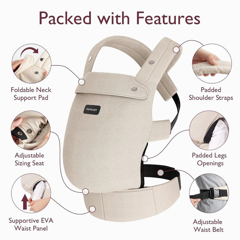 Ergonomic Baby Carrier - Lightweight, Cozy, Hands-Free with Lumbar Support4