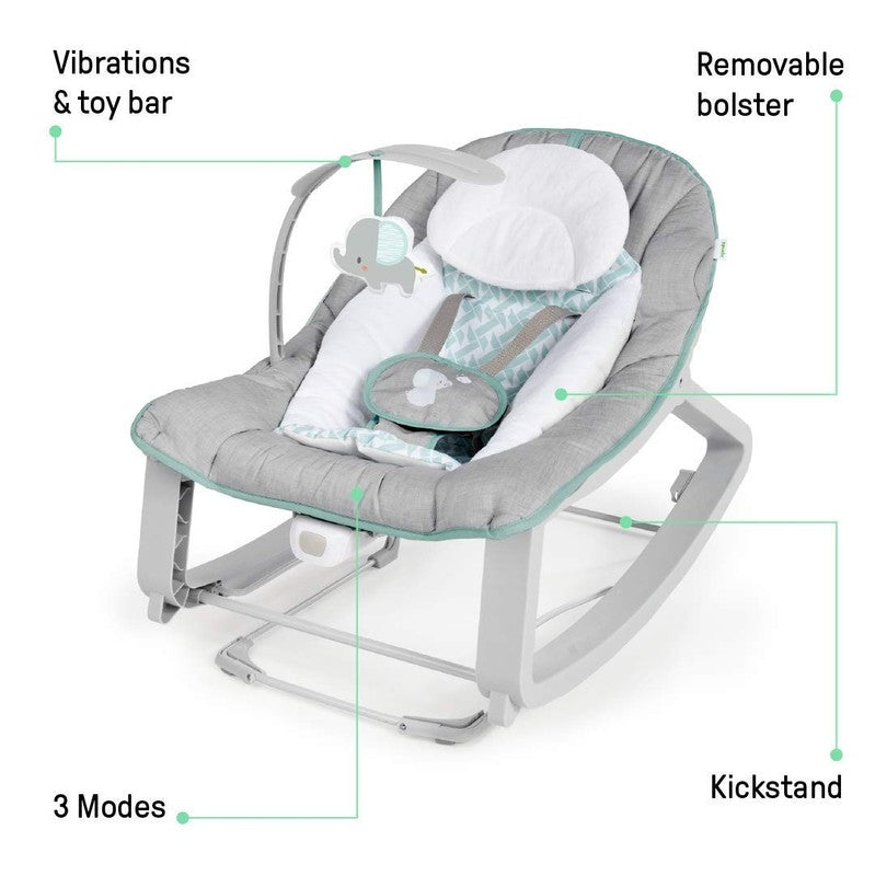 Keep Cozy 3 In 1 Grow with Me Vibrating Baby Bouncer, Seat & Infant to Toddler R3