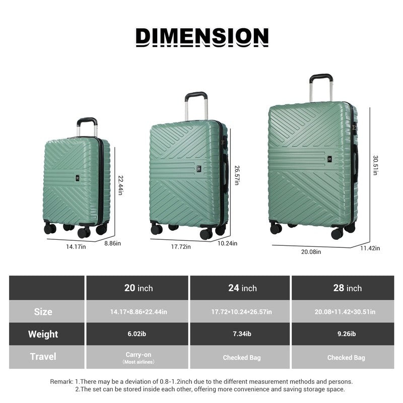 6-Piece Hardshell Luggage Set - Lightweight Suitcase with Carry-On Backpack, Duf5