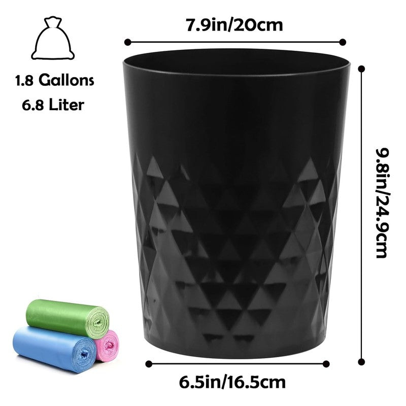 1.8 Gal Small Trash Can 3 Pack Slim Plastic Waste Bin for Bath, Office, Home6