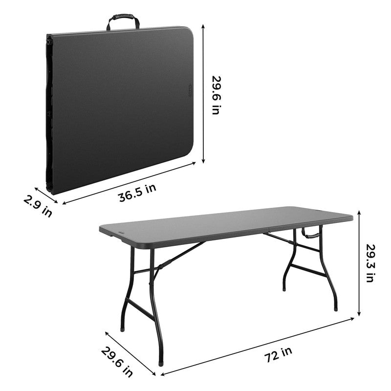 6 Foot Premium Folding Table, Black9
